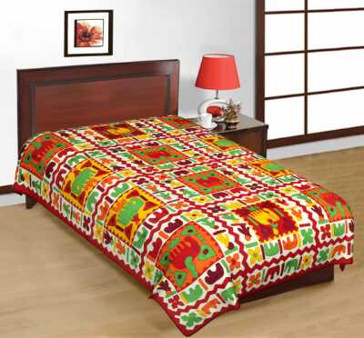 cotton sanganari printed single bedsheets. - 9678485 - Zoom Image - 1