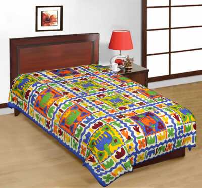 cotton sanganari printed single bedsheets. - 9678487 - Standard Image - 1