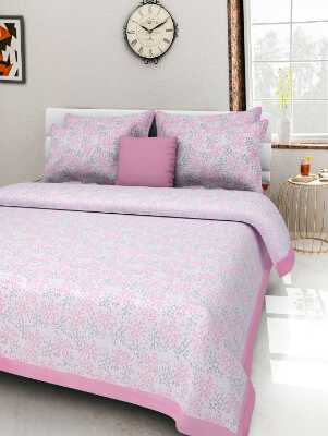 cotton jaipuri king size double bedsheet with 2 pillow cover - 9679501 - Standard Image - 1