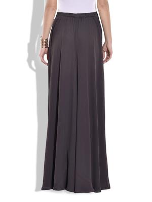 solid grey polygeorgette flare pants - 9680628 - Standard Image - 3