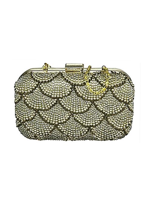 golden leather clutch - 9682650 - Very Small Image - 1