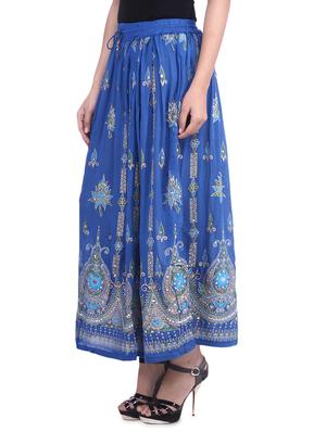 blue embroidered and embellished rayon maxi skirt - 9683043 - Standard Image - 2