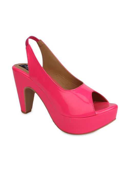 pink faux leather heels - 9685361 - Very Small Image - 1