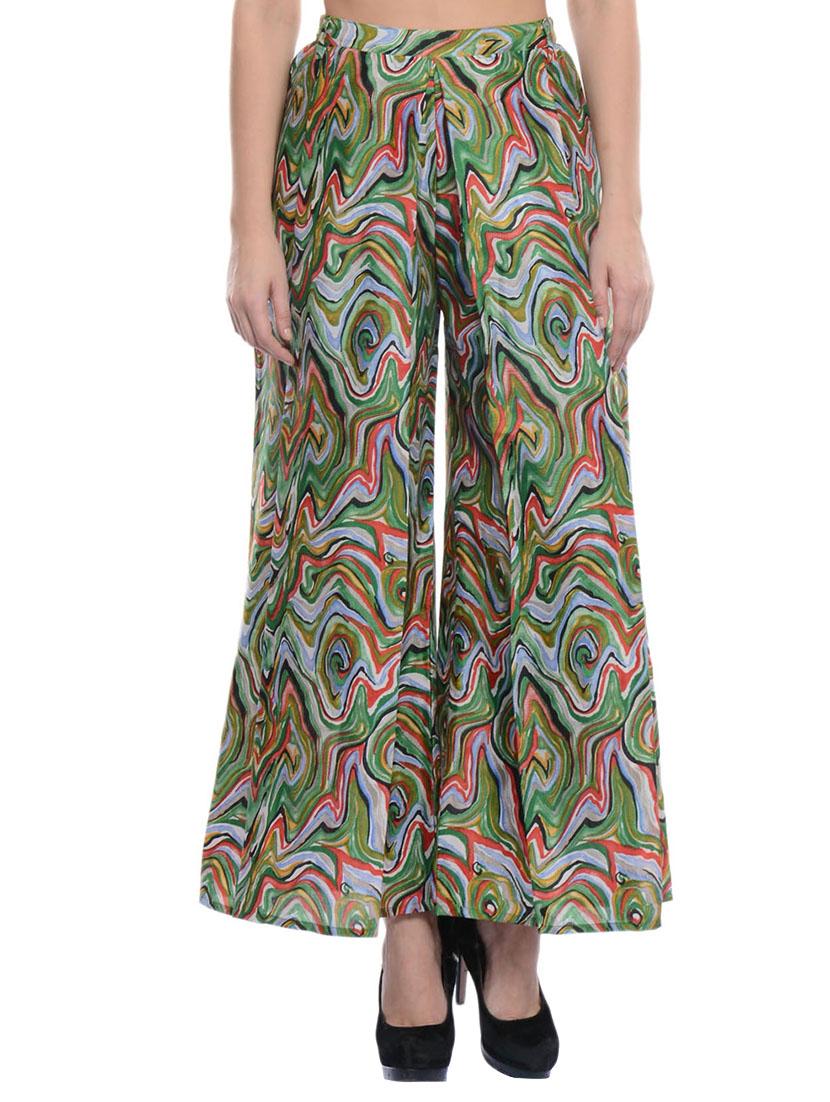 printed polly crepe palazzo - 9685507 - Zoom Image - 1
