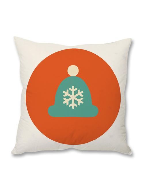 white printed cushion cover - 9689357 - Standard Image - 1