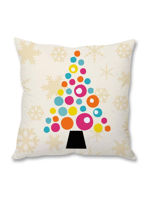 white printed cushion cover - 9689361 - Standard Image - 1