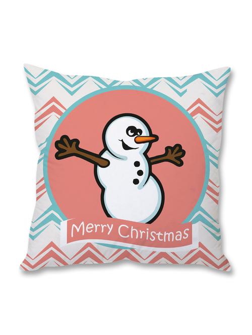 white snowman printed cushion cover - 9689412 - Standard Image - 1