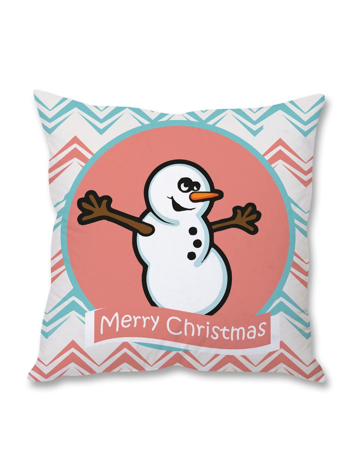 white snowman printed cushion cover - 9689412 - Zoom Image - 1