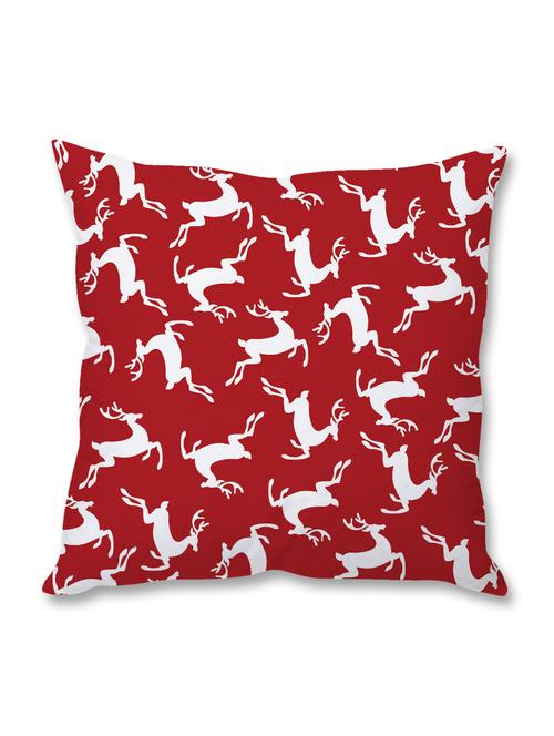 red reindeer printed cushion cover - 9689427 - Standard Image - 1