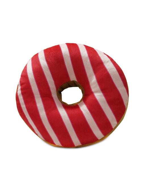 red and white donut velvet cushion - 9689470 - Standard Image - 1