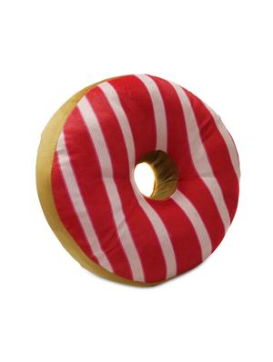 red and white donut velvet cushion - 9689470 - Standard Image - 2