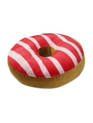 red and white donut velvet cushion - 9689470 - Standard Image - 3