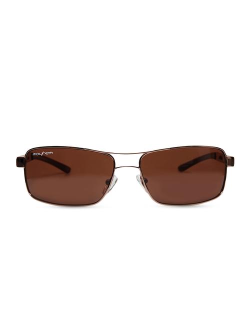 gold metallic square shaped sunglasses with brown lens - 9696459 - Very Small Image - 1