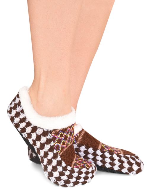 brown and white acrylic ankle length booties - 9697386 - Very Small Image - 1