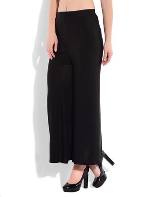 black laycra easy fit plazo - 9699107 - Standard Image - 2