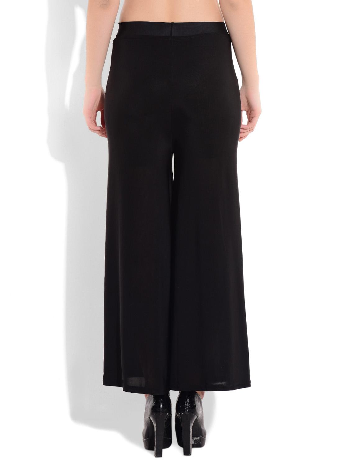black laycra easy fit plazo - 9699107 - Zoom Image - 3