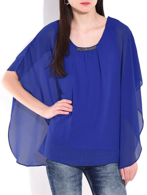 Solid blue kaftan top - 9701952 -  Standard Image - 0