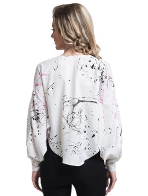 white printed full sleeve top - 9703841 - Standard Image - 3