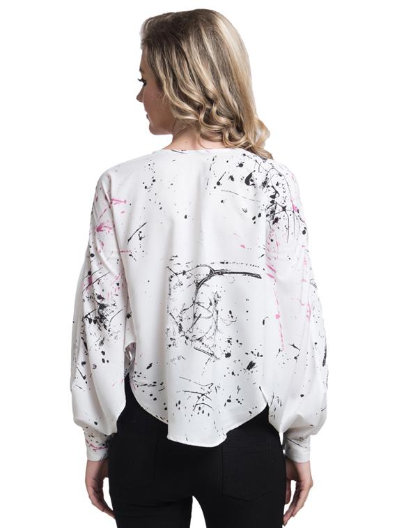 white printed full sleeve top - 9703841 - Zoom Image - 3