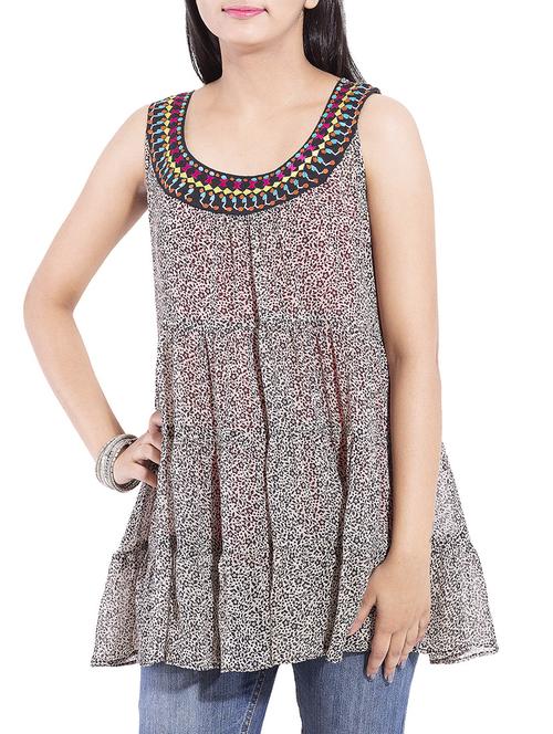 embroidered lace a-line tunic - 9703876 - Standard Image - 1