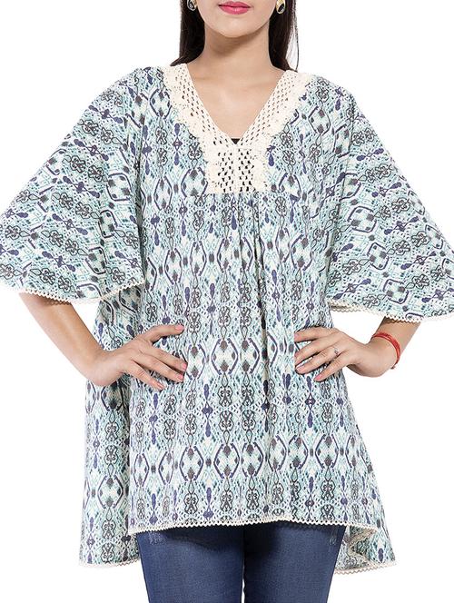 lace detail v-neck kaftan - 9703882 - Standard Image - 1