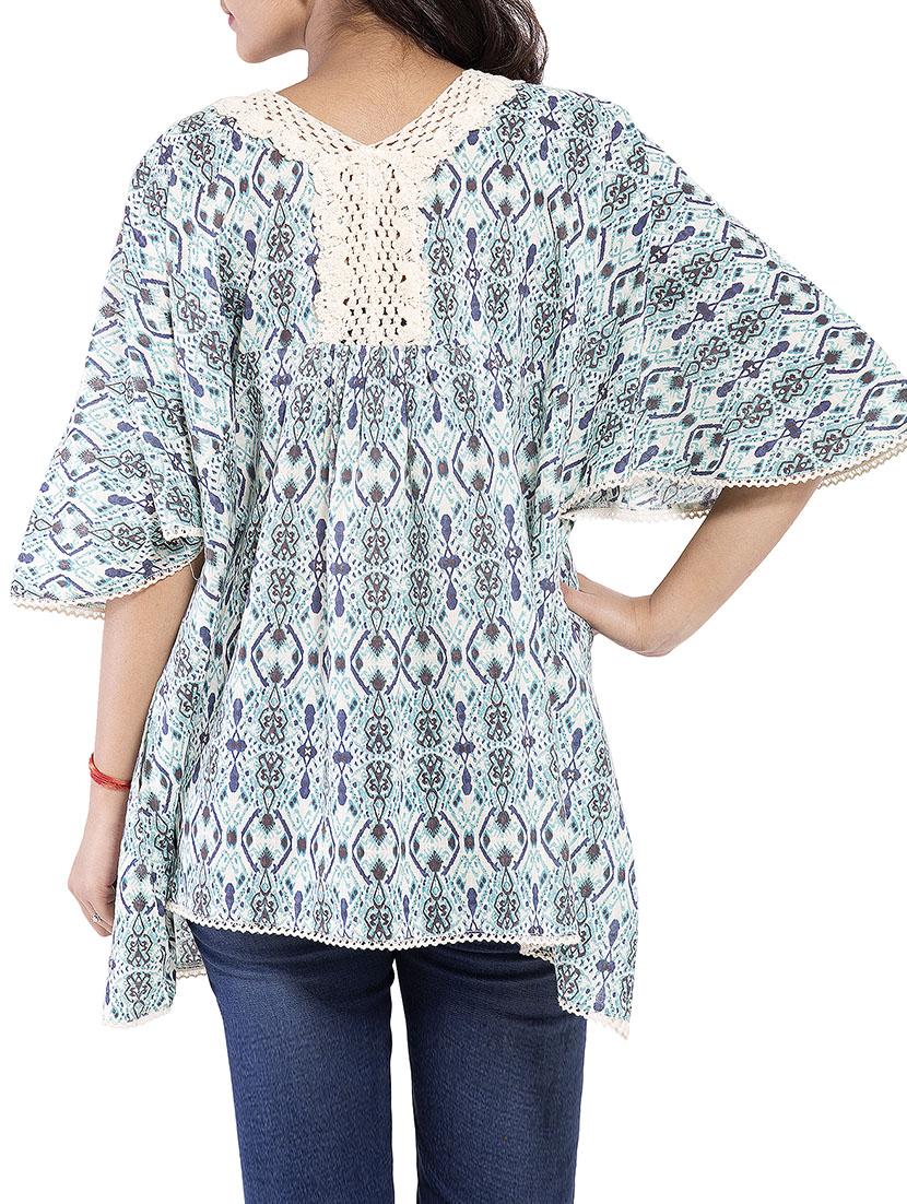 lace detail v-neck kaftan - 9703882 - Zoom Image - 3