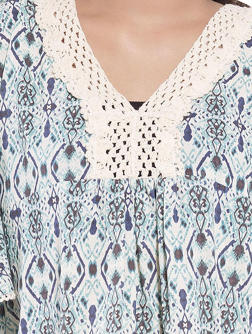 lace detail v-neck kaftan - 9703882 - Zoom Image - 4