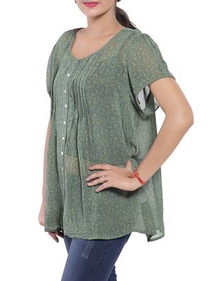 pin tucks button-up top - 9703889 - Standard Image - 2