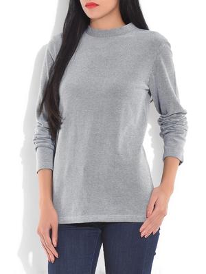 blue high-neck cotton t-shirt - 9703963 - Standard Image - 2