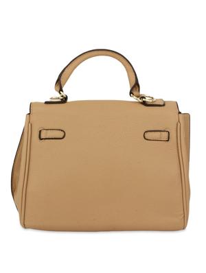 beige textured leatherette handbag with sling - 9704356 - Standard Image - 2