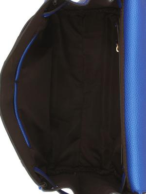 blue textured faux leather handbag - 9704358 - Standard Image - 3