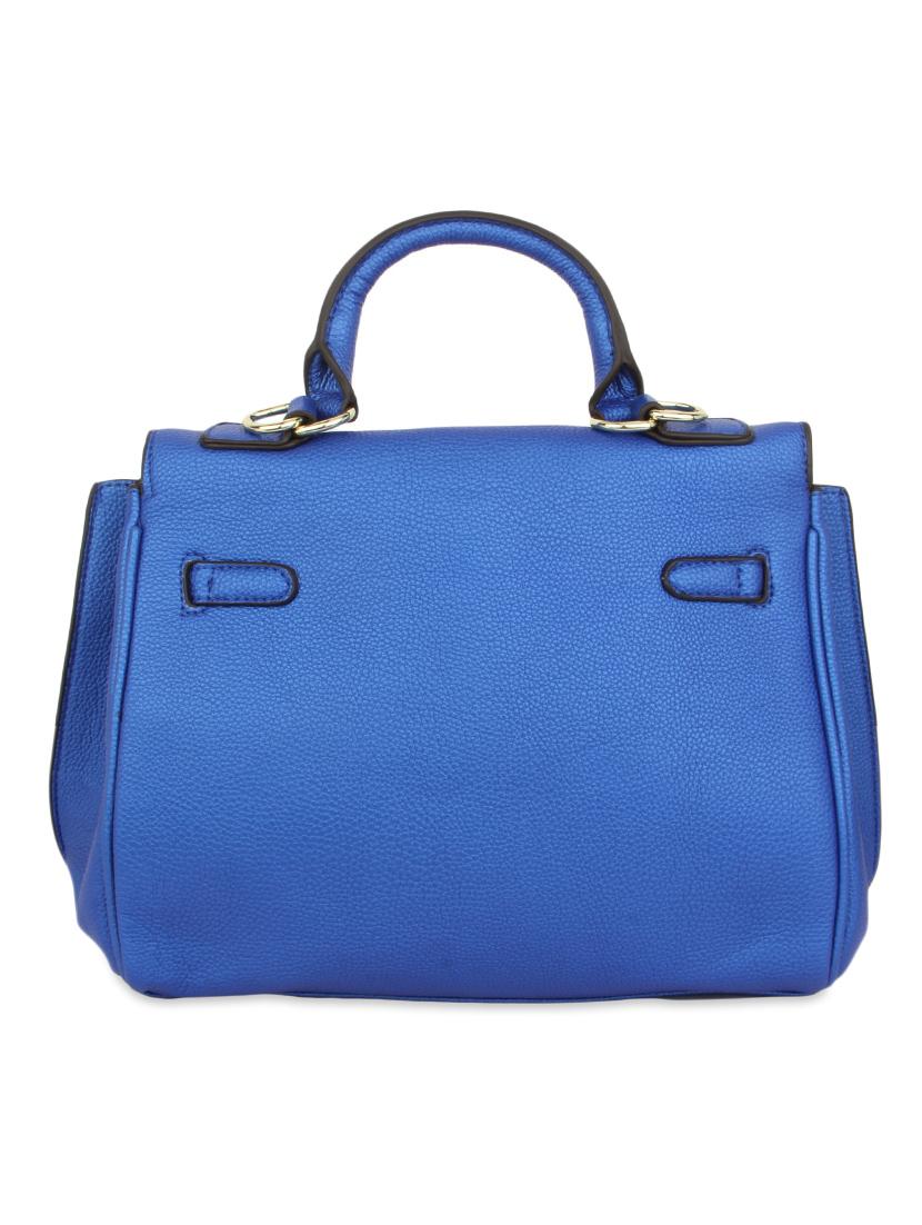 blue textured faux leather handbag - 9704358 - Zoom Image - 2