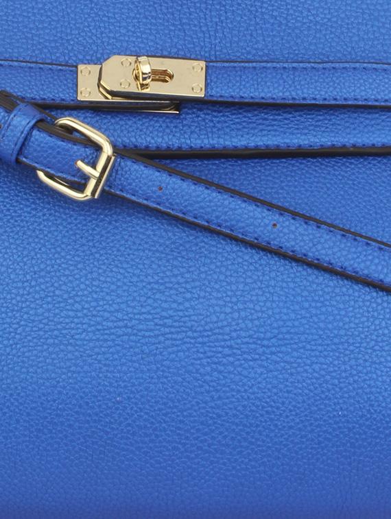 blue textured faux leather handbag - 9704358 - Zoom Image - 4