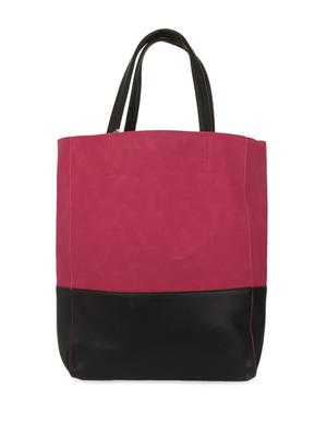 maroon faux leather tote with pouch - 9704367 - Standard Image - 3