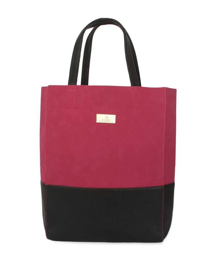 maroon faux leather tote with pouch - 9704367 - Zoom Image - 2
