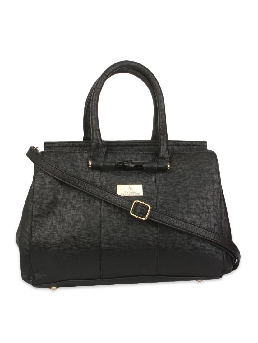 black textured faux leather handbag - 9704380 - Zoom Image - 1