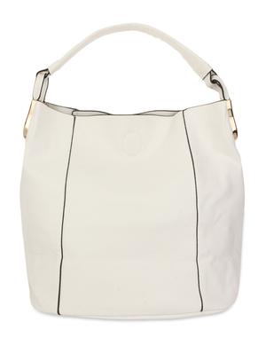 white textured faux leather handbag with pouch - 9704390 - Standard Image - 2
