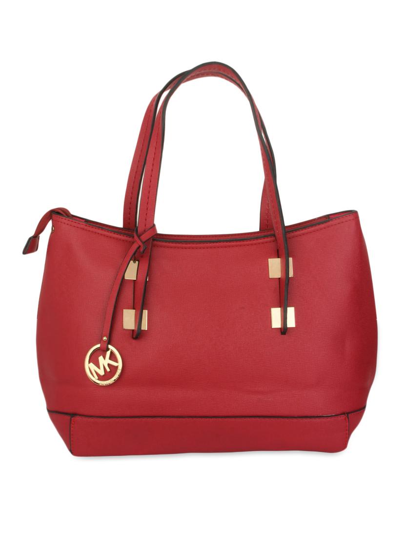 maroon faux leather handbag with pouch - 9704393 - Zoom Image - 6