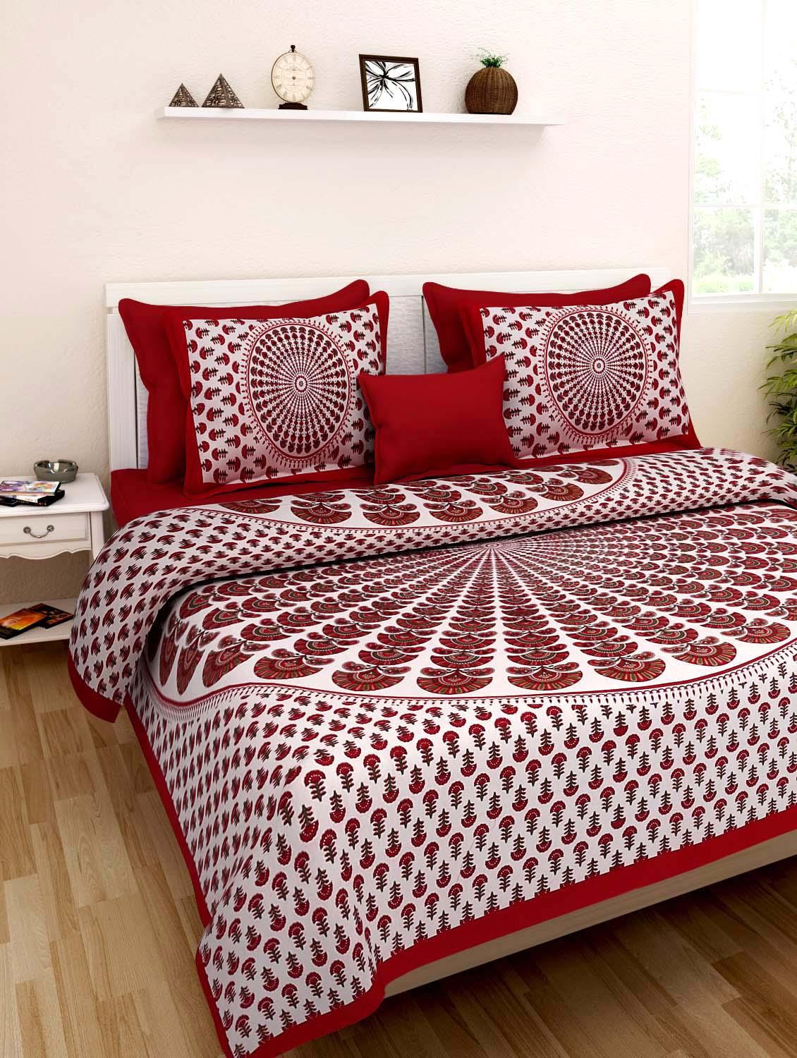 cotton double bed sheet with 2 pillow cover - 9706167 - Zoom Image - 1