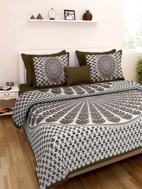 cotton double bed sheet with 2 pillow cover - 9706168 - Standard Image - 1