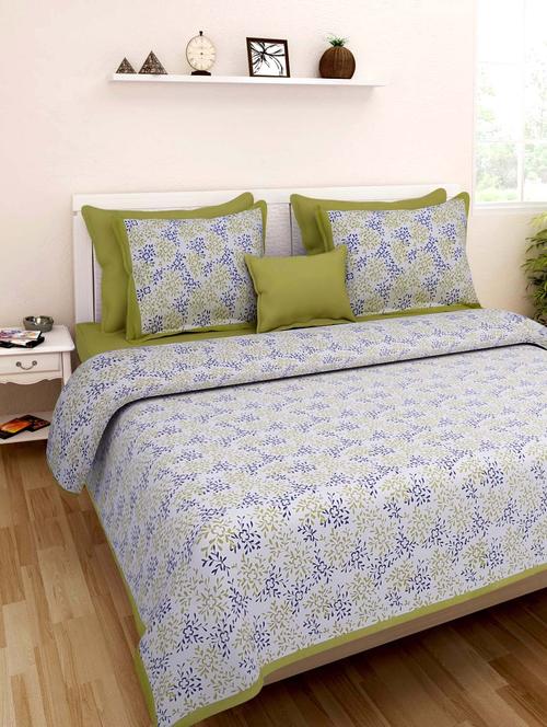 cotton double bed sheet with 2 pillow cover - 9706170 - Standard Image - 1