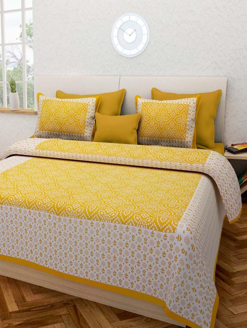 pure cotton jaipuri double bed sheet with 2 pillow cover - 9706242 - Standard Image - 1
