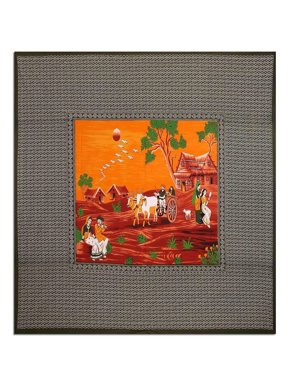 pure cotton jaipuri double bed sheet with 2 pillow cover - 9706276 - Zoom Image - 2