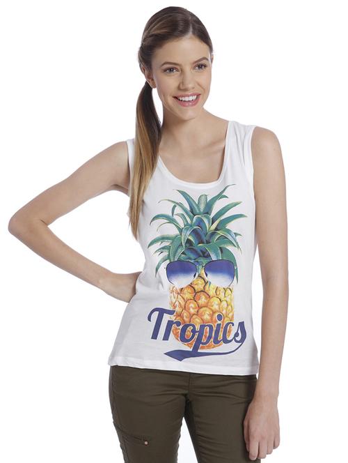 white printed cotton tank top - 9710464 - Very Small Image - 1