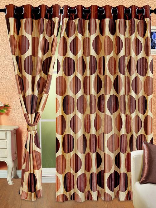 Brown polka dot contemporary curtain - 971561 - Standard Image - 1