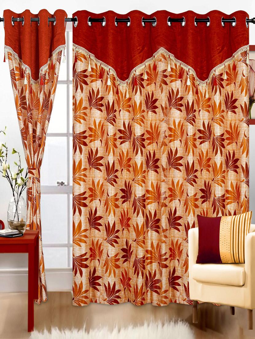 red and orange printed polyester curtain - 971617 - Zoom Image - 1