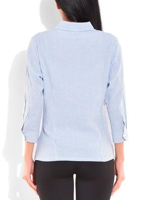 light blue and white striped cotton shirt - 9718023 - Standard Image - 3