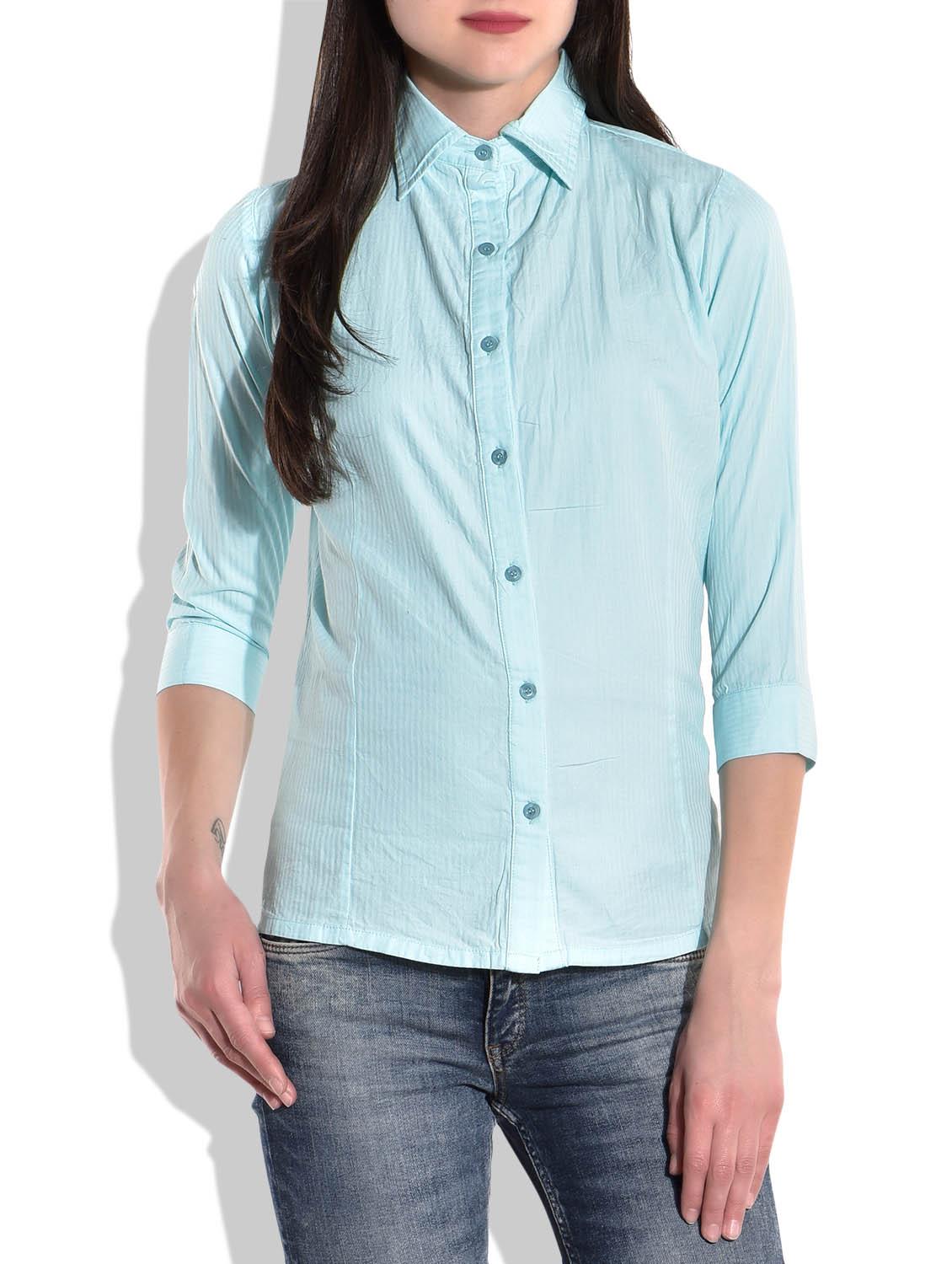 solid light blue cotton shirt - 9718026 - Zoom Image - 1