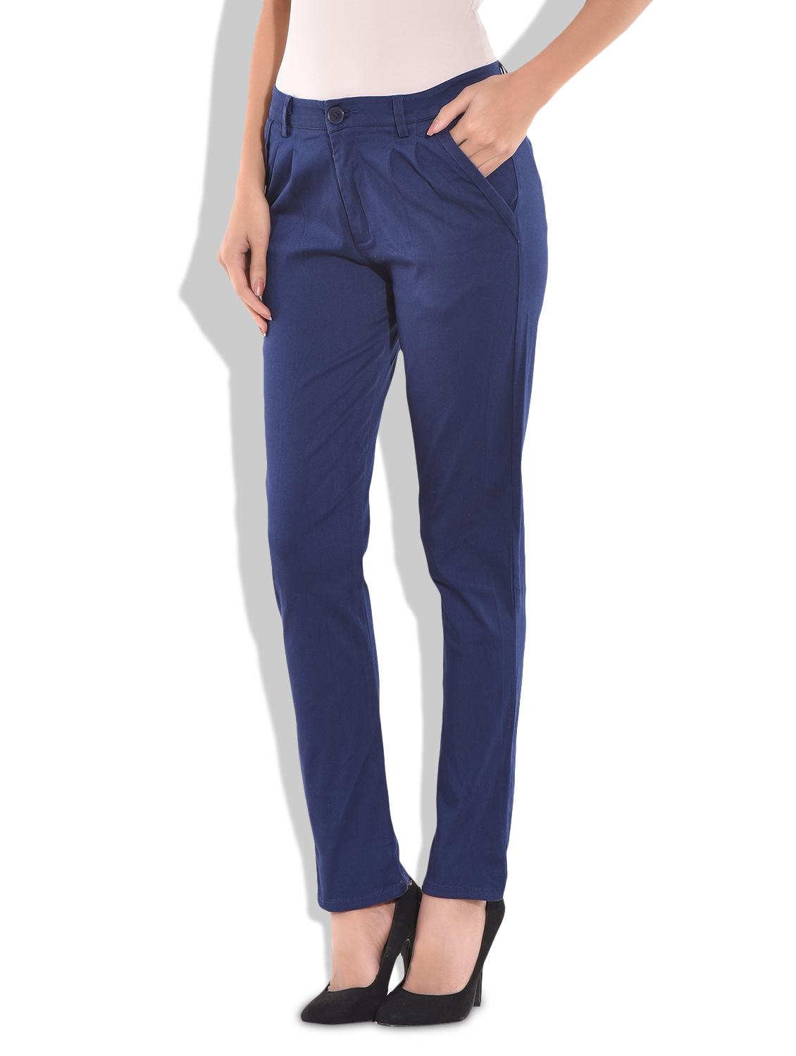solid royal blue pleated trousers - 9718028 - Zoom Image - 2