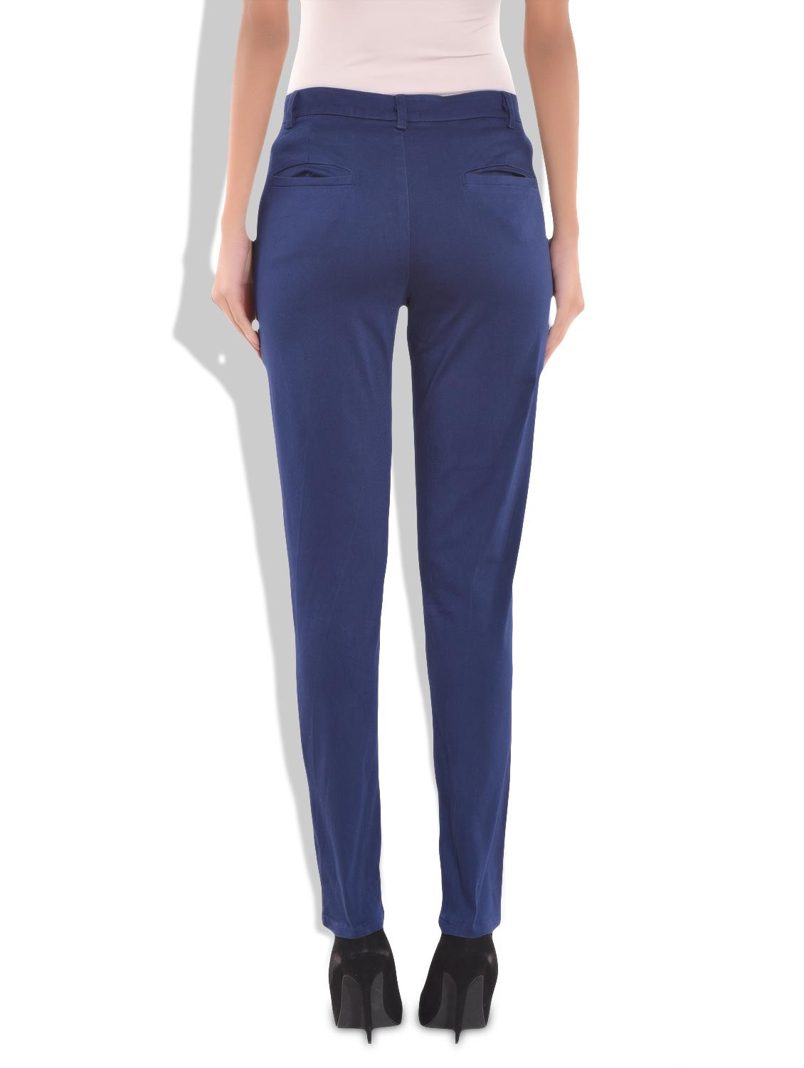 solid royal blue pleated trousers - 9718028 - Zoom Image - 3
